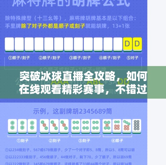 突破冰球直播全攻略，如何在线观看精彩赛事，不错过每一场热血对决！突破冰球有没有直播视频
